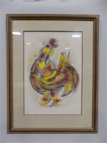 Signed Rooster print