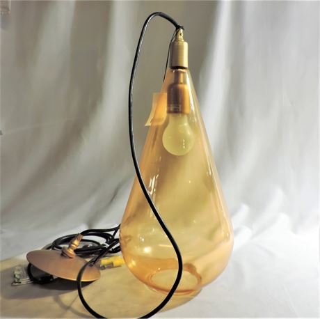 NEW Lalit Amber Glass Pendant Hanging Lamp
