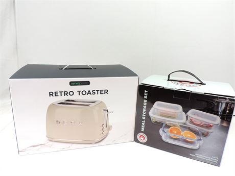 New SERVAPPETIT Retro Toaster / Meal Storage Set