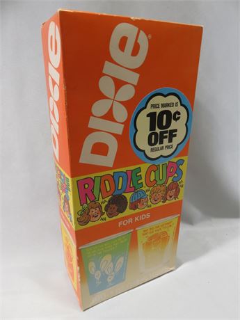 Vintage 1977 Dixie Riddle Cups 100 Count Box