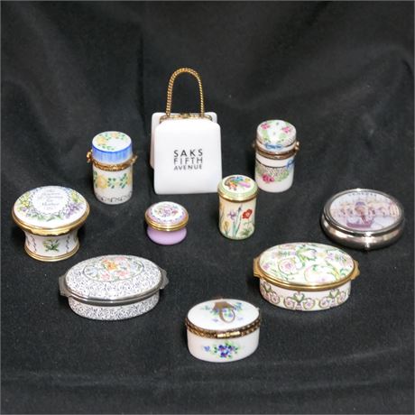 Lot of Pill Boxes / Enamels
