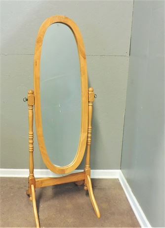 Freestanding Full Length Oval Mirror on Stand