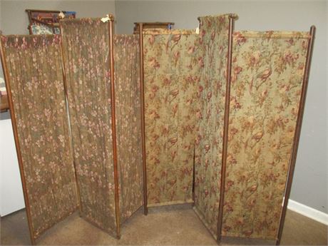 Vintage 2 Part- Each with 3 Sections- Folding Wall screens
