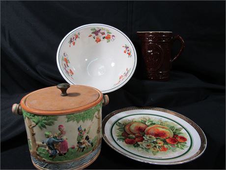 Vintage Dresden and Wellsville, Ohio China Plates and Bowls