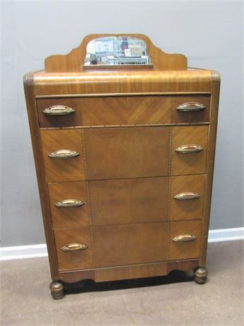 Vintage Art Deco Waterfall 4-Drawer Chest