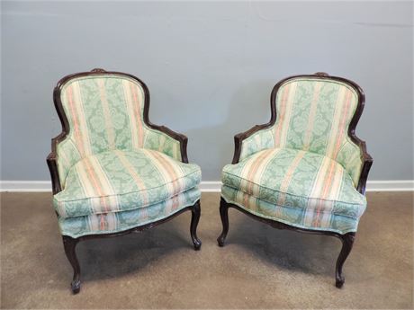 Vintage French Country Pair of Armchairs
