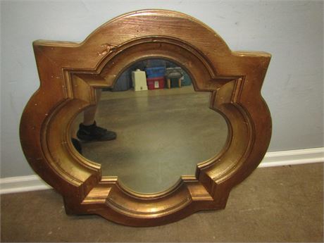 Unique Gold Wall Mirror with Thick Frame