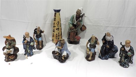 Chinese SCHIWAN / Fisherman / Figurines Lot