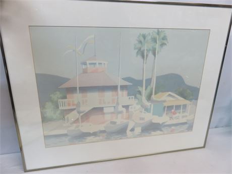 Framed Watercolor Print "Buffett Newport"