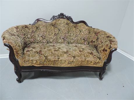 19th Century Style Upholstered Loveseat