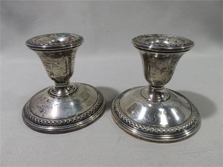 ROGERS Sterling Silver Weighted Candlestick Holders