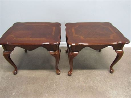 Twin Matching End Tables, Cherry Wood Style