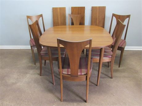 Broyhill Premier Sculptra Mid Century Modern Dining Table w/ 3 Leaves & 6 Chairs