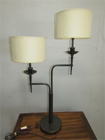 Double Metal Black Table Lamp