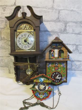 3 Piece West German Cuckoo Clocks