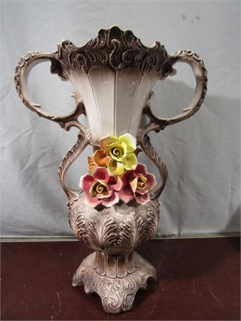Vintage Capodimonte Floral Vase