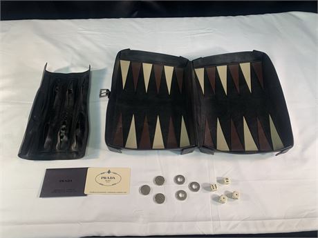 PRADA Leather Travel Backgammon Game