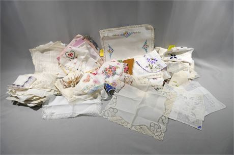 Antique & Vintage Handkerchiefs, Cotton, Linens & Silk