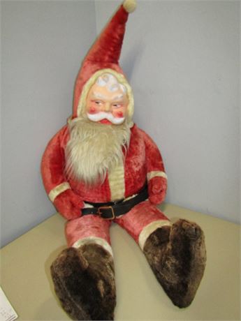 Vintage Early1950’s Ruston Rubber Face Stuffed Santa Claus Collectible