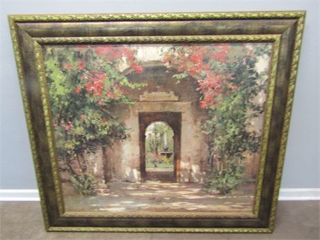 Cyrus Afsary "Flowered Doorway", Large Entry-Way Framed Art