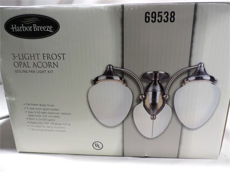 NEW Harbor Breeze Frost Acorn Ceiling Lamp Kit
