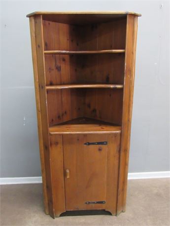Vintage Habitant Knotty Pine Corner Cupboard/Cabinet