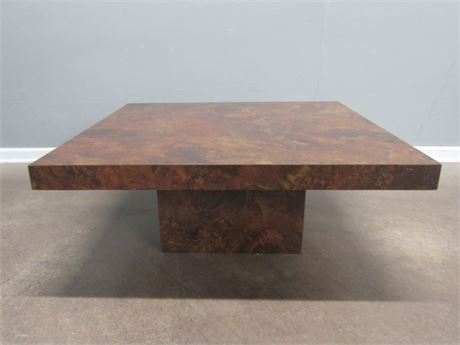 Large Laminate Faux Marble Coffee Table