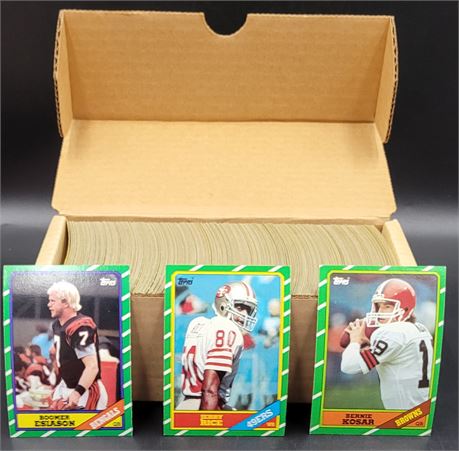 Jerry Rice Steve Young RC Rookie Card and Complete 1986 Topps NFL Set
