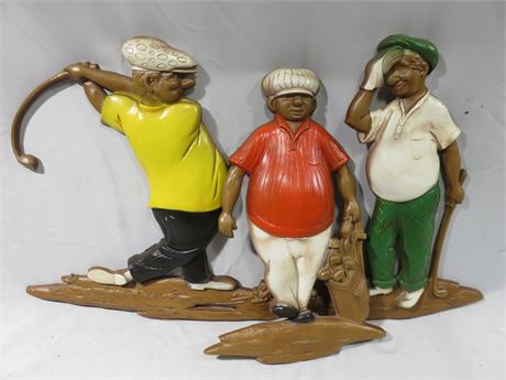 Vintage 1967 Sexton Golfer Wall Plaques