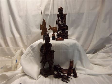 Wood Carved Animals and Statues