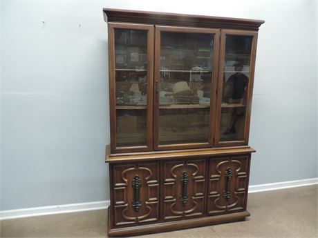 Two Piece Vintage Curio / Display Cabinet