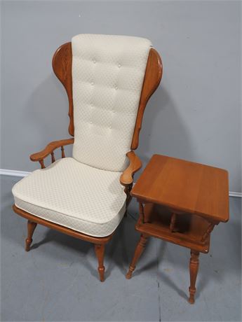 Wingback Arm Chair w/Side Table