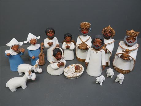Nativity Set Figurines Terra Cota