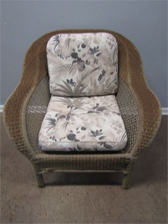 Vintage Rattan Cushioned Chair