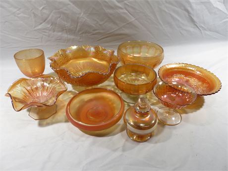 Iridescent Orange Carnival Glass
