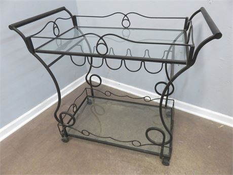 Wrought Iron Wine/Cocktail Serving Cart