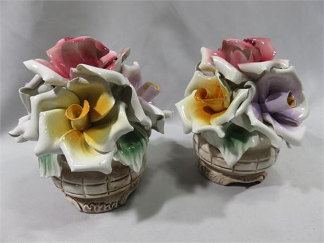 CAPODIMONTE Porcelain Floral Boquets