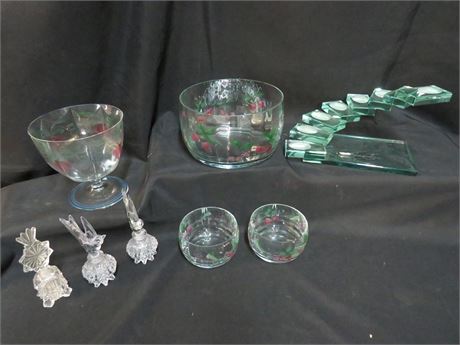 Decorative Glassware Rick Tramonto Signed Staircase Sushi Display Centerpiece