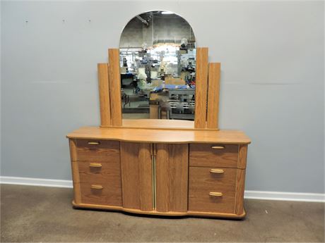 Solid Wood Dresser and Mirror