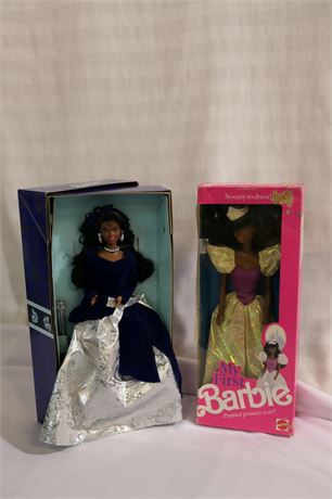 Vintage Mattel My First Barbie Princess & Winter Velvet Barbie, Special Edition