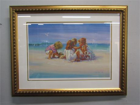 Signed "Island Girls" Offset Lithograph by Lucelle Raad, Framed and Titled