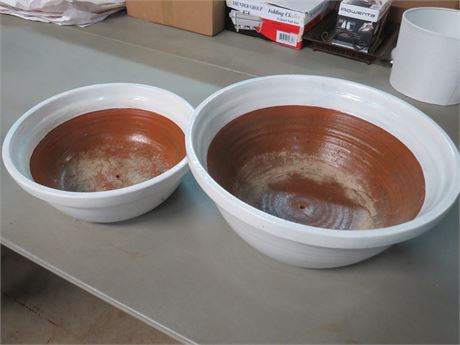 Large Terra Cotta Glazed Planter Pots