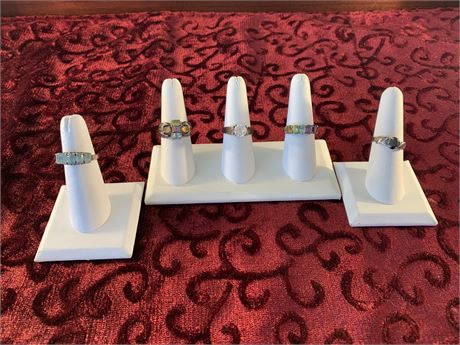 Lot of 5 Sterling Silver Rings