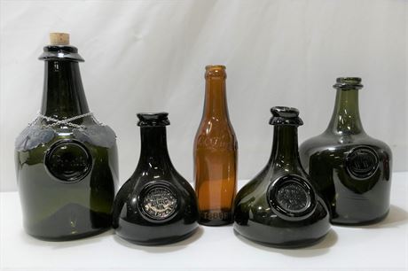 Vintage Coca Cola Bottle & Williamsburg Hand Blown Glass Bottles Lot
