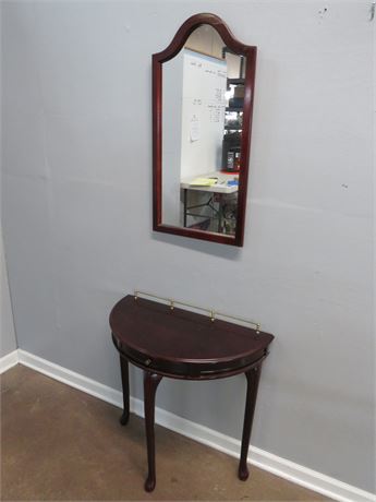 Demilune Foyer Table w/Mirror