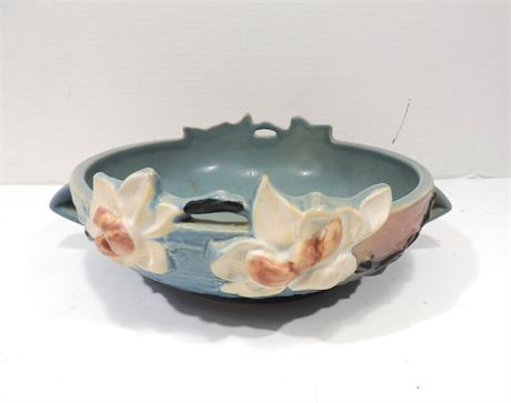 ROSEVILLE  Pottery Blue Magnolia Console Bowl