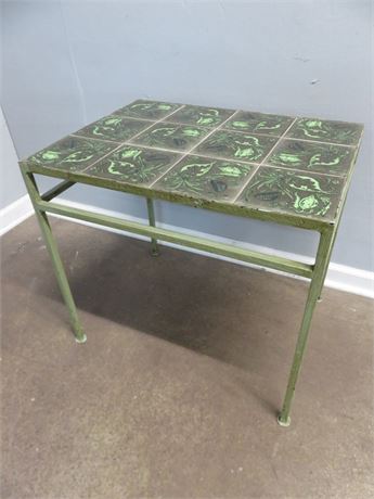 Wrought Iron Tile Top Table