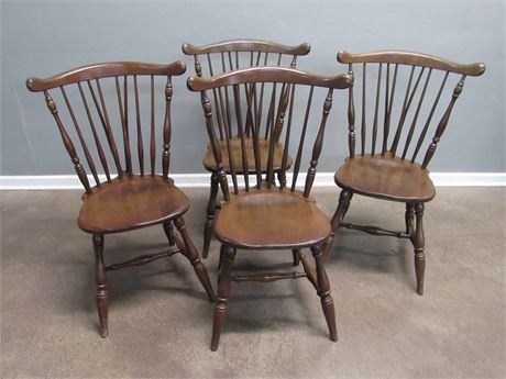 4 Vintage Windsor-back Chairs