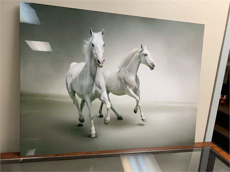 Wall Art “ Fast Moving White Horses “