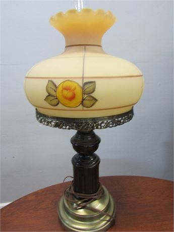 Vintage GWTW Lamp with Reverse Painted Shade Globe